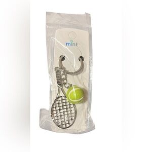 Mint Silver Tennis Ball Keychain/ bag charm